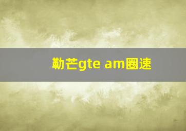 勒芒gte am圈速